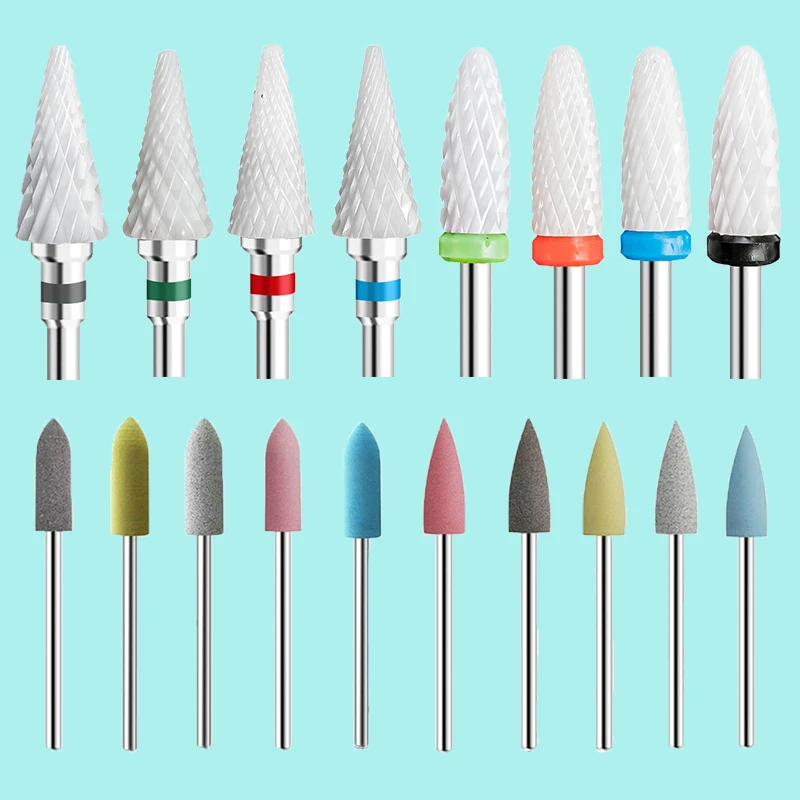 

Rubber Nail Drill Bits Milling Cutter Silicone Polishing Buffer Electric Files Pedicure Manicure Tools Ceramic Nail Drill Bit