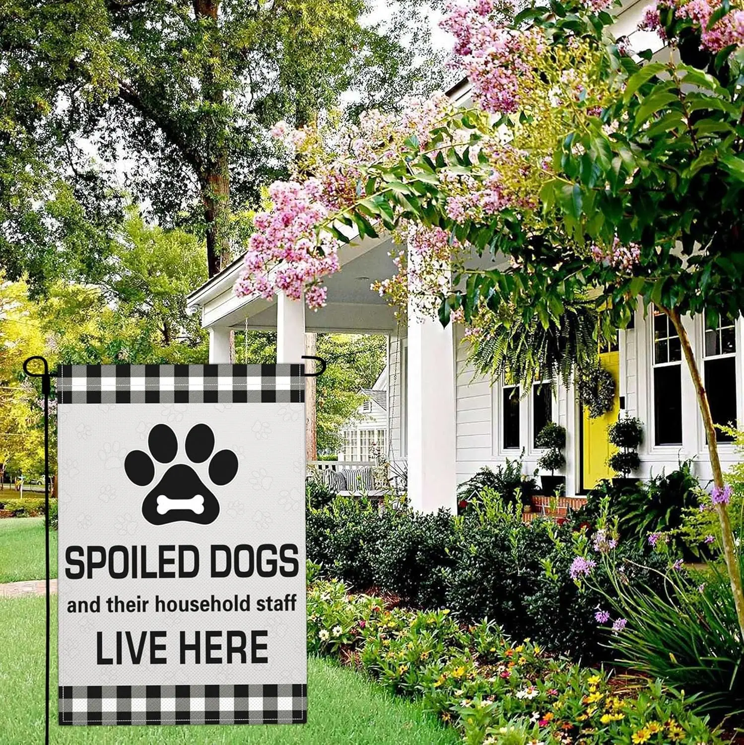 Dog Garden Flags for Outside 12x18 Inch Double Sided Life Is Better With Dogs Garden Flag Funny Dog Garden Flag House Yard S WZZ
