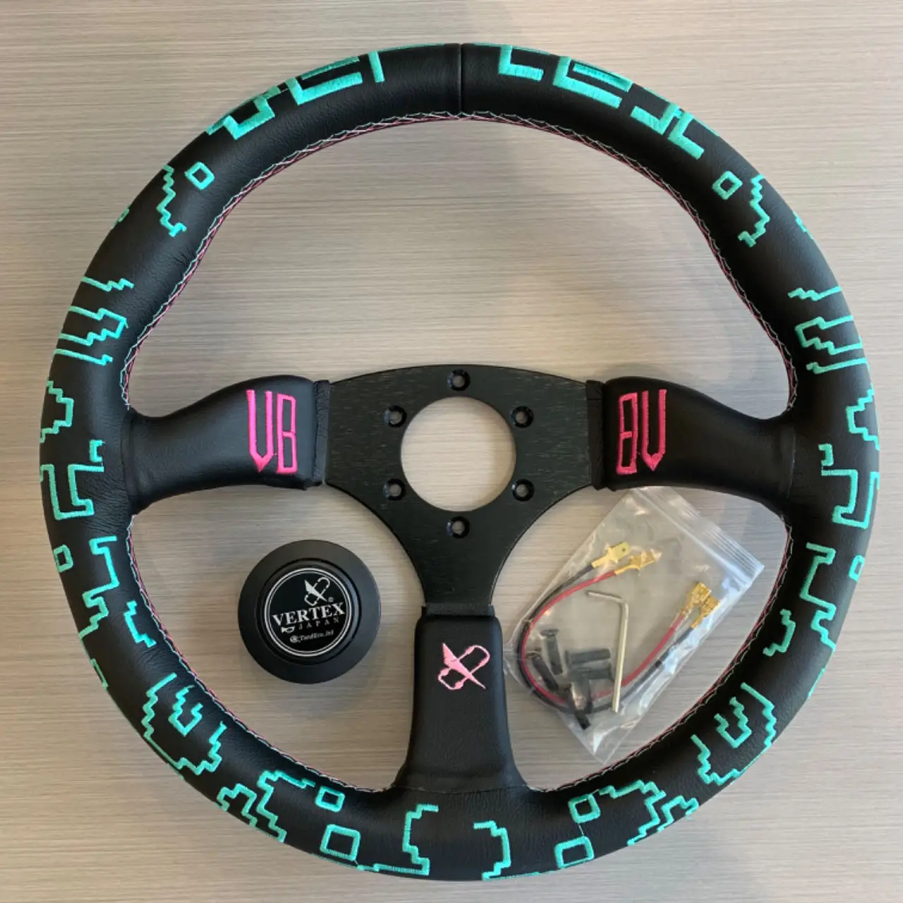 

VERTEX 14inch 350m Deep Dish Aluminum Alloy Sport Racing Steering Wheel Car Drifting 350mm Steering Wheel
