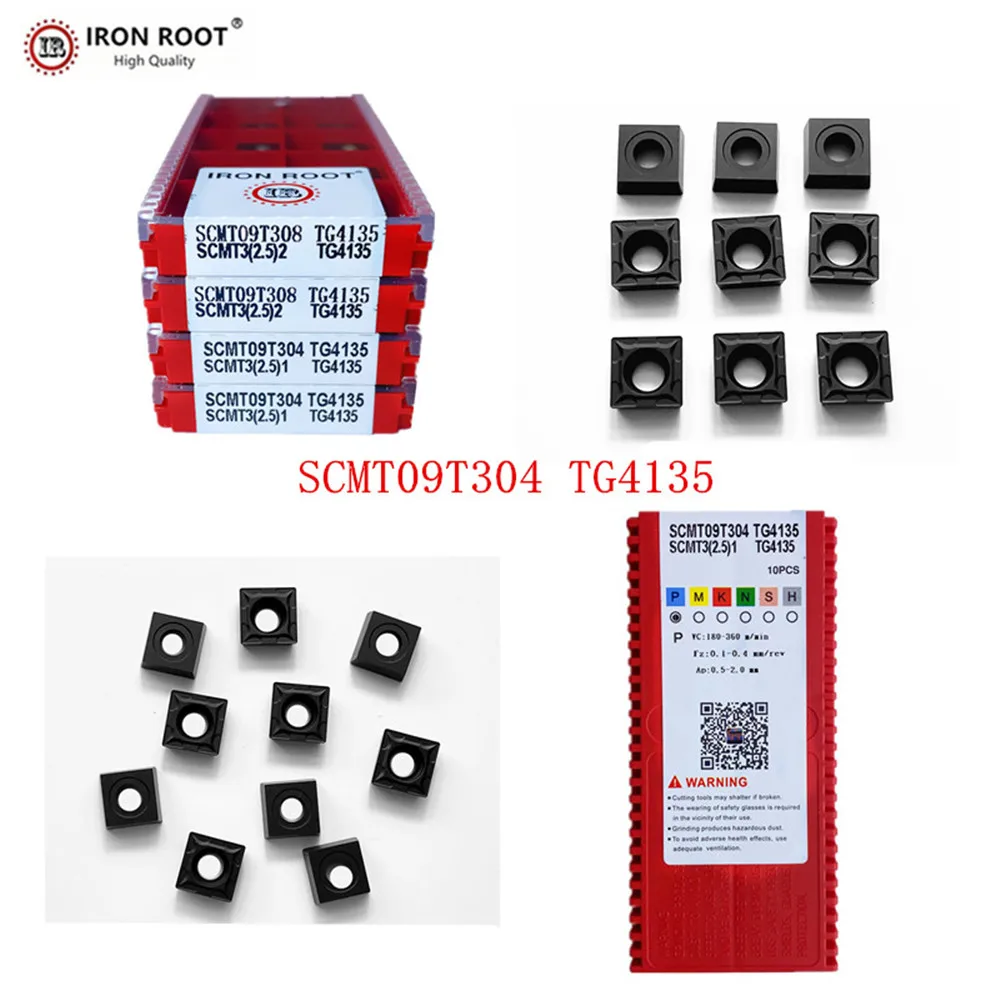 IRON ROOT Carbide Insert SCMT09T304,SCMT09T308,SCMT120404,HM TG4135 Series Metal Lathe Cutting Tool CNC Turning Carbide Insert