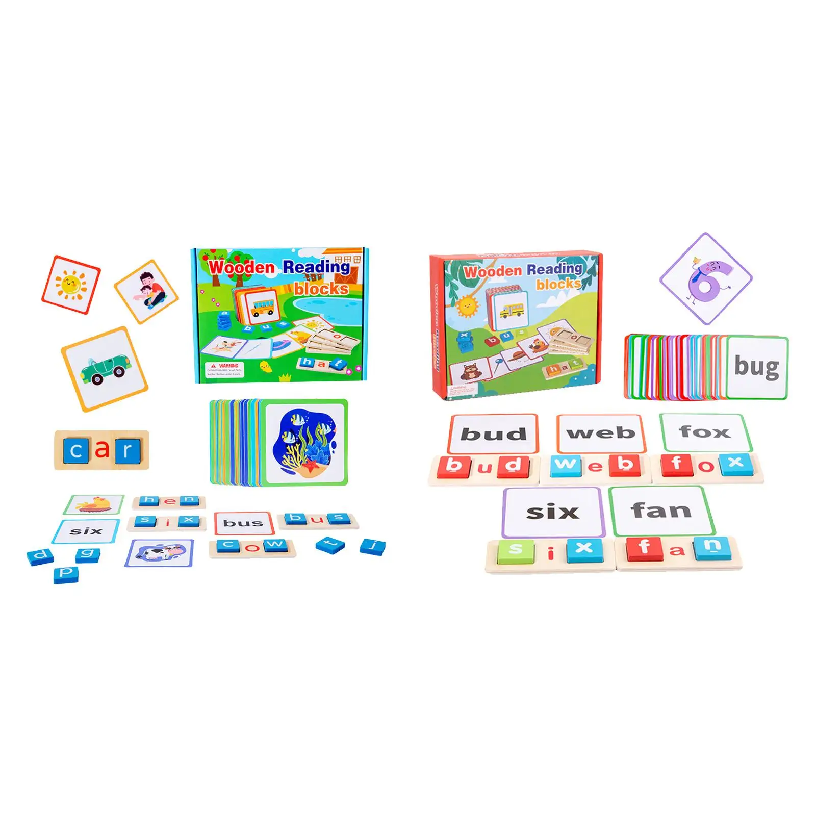 Sight Flash Cards Reading Letters CVC Word Spelling Games See and Spell Learning Educational Toy