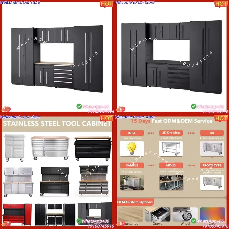 2026Hot Wholesale Combination Waterproof Storage Workbench Multi Functional Stainless Steel Tool Cabinet for Automotive