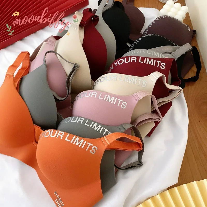 Fashion Women Sexy Seamless Bra Letter Wire Free Push Up Underwear Brasieres Comfortable Women Intimates Lingerie Bralette