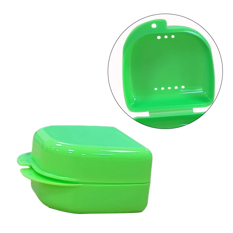 Denture Storage Plastic Box Fake Teeth Orthodontic Case Dental Retainer Mouth Guard Oral Hygiene Supplies Organizer