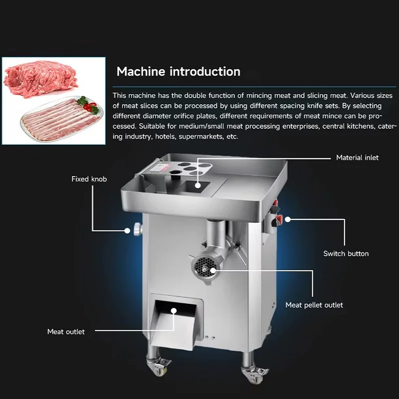 高品質牛肉スライサーのデュアル機能を備えたカスタマイズされた電気ミートグラインダー