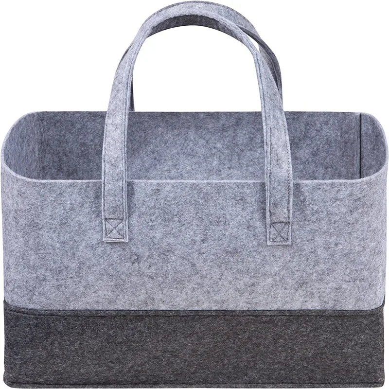 Felt Handbag Large Capacity Shopping Bag Foldable Women Handbag for Toy Book Environmental Sundries Storage Bag with Handle