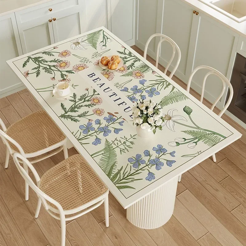 Small Fresh Decorate Dining Table Mat Oil-proof Waterproof Anti-fouling PVC Home Table Mats Anti-scalding Desk Coffee Table Mat