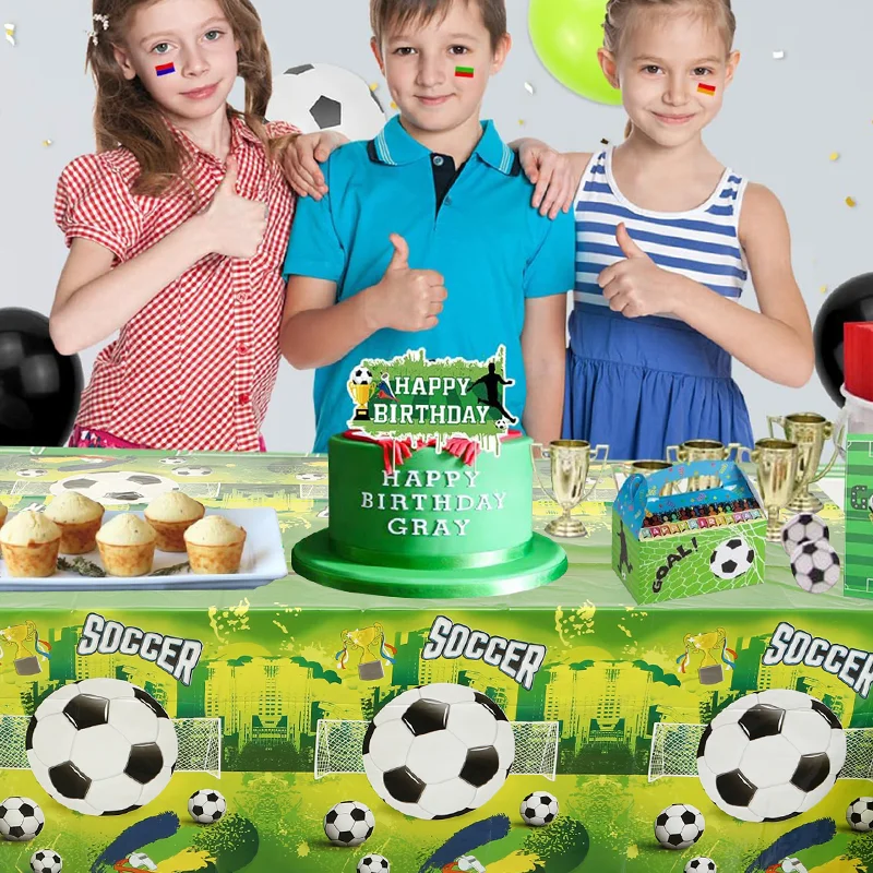 Soccer Theme Disposable Tablecloth Football Sport Birthday Party Supplies Soccer Fans Birthday Party Decortions view 5