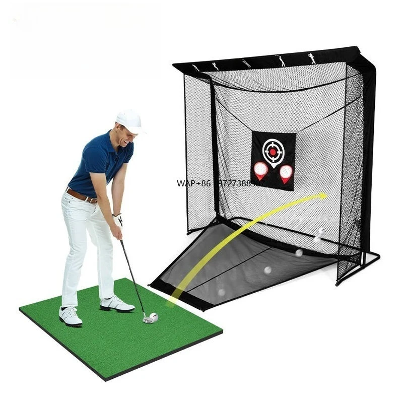 

LXW031 Indoor Outdoor 2.5m*2.5m Golf Driving Range Hitting Chipping Practice Training Automatic Ball Easy Return Net