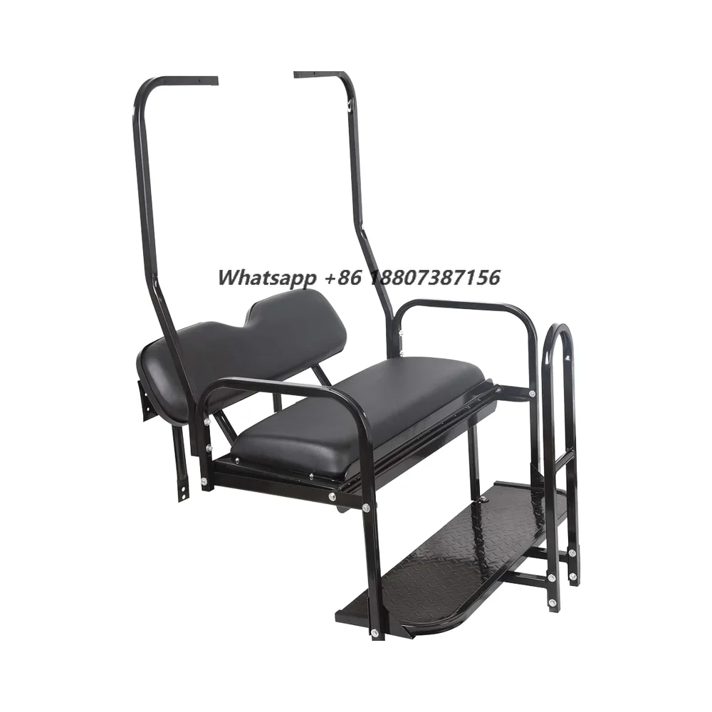 New Flip Folding Rear Back Flip Seat Kit with Free Grab Bar & Roof Support for 1982-2000.5 Club Car DS Golf Cart