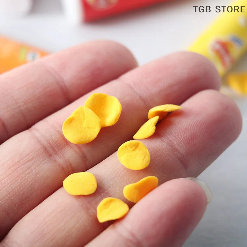 4 قطعة محاكاة مصغرة ABS رقائق البطاطس زجاجة المطبخ الغذاء لعبة 1:12 دمية الديكور #6