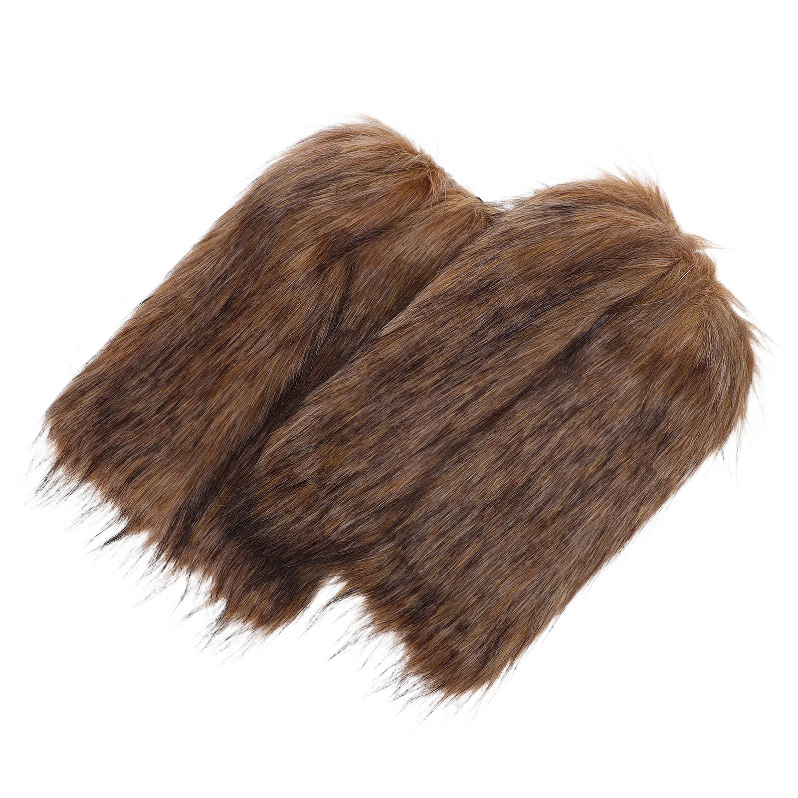 1 par de calentadores de piernas vikingos de imitación, cubiertas para botas para mujer, accesorios de disfraz de fiesta de Cosplay de invierno, mangas peludas de Halloween