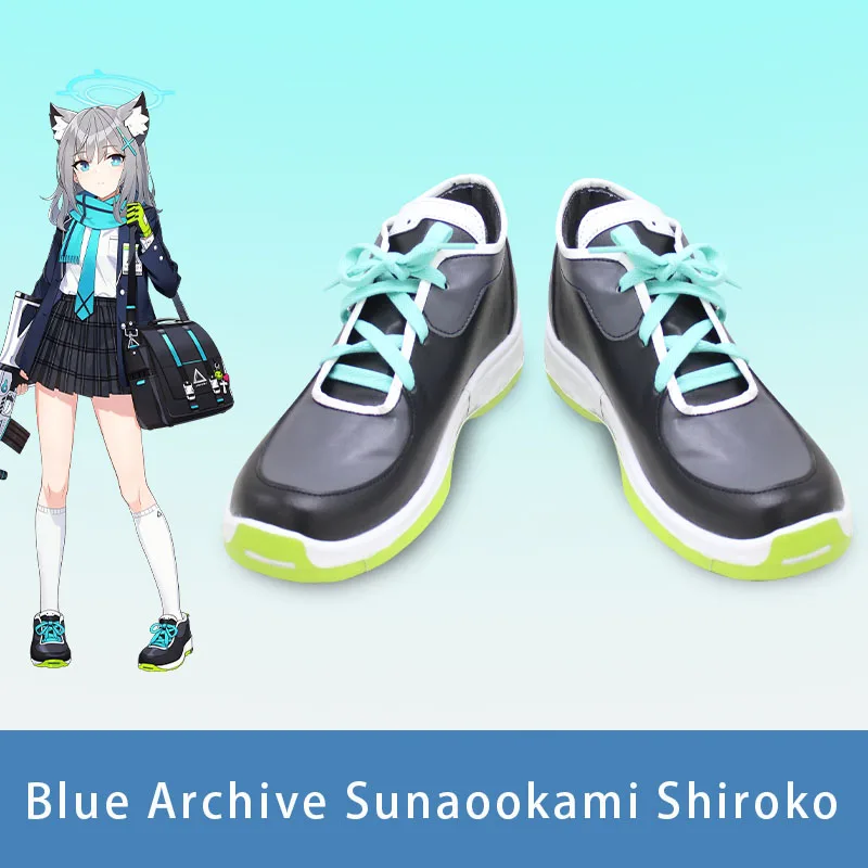 Jogo azul arquivo sunaookami shiroko cosplay sapatos botas para festa de halloween comicon adulto feminino masculino