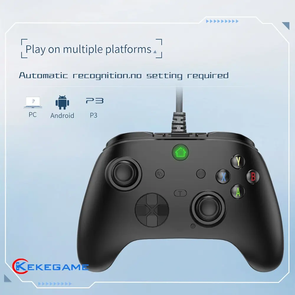 Câblé Contrôleur pour PC PS3 Android TV-BOX avec Hall Déclencheur Double Vibration Retour 4 Programmable Clés Turbo