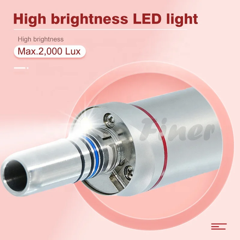 6 holes 1:2 speed increasing fiber optic den tal low speed LED air motor handpiece