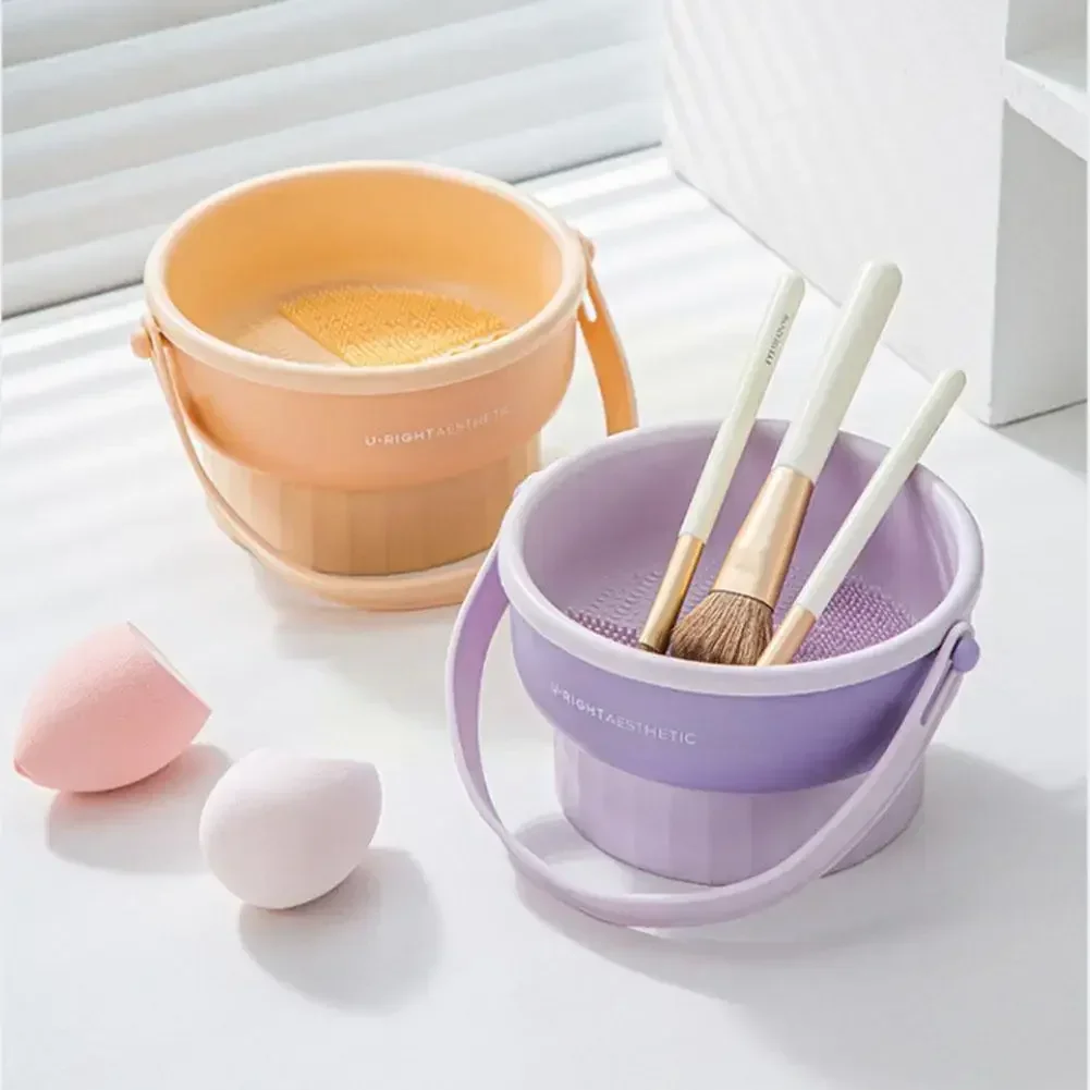 Faltbare Silikon-Make-up-Pinsel-Reinigungsmatte, Kosmetikpinselreiniger, tragbares, wiederverwendbares Zubehör für Make-up-Pinsel, Puderquaste