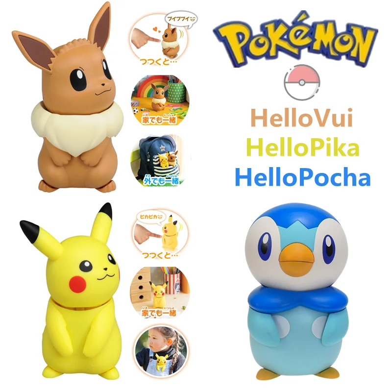 

Pokemon PVC Model Toys Piplup Eevee Action Figure Classic Cartoon Figurine Hello Robot Series Cute Interactive Toys Kids Gift