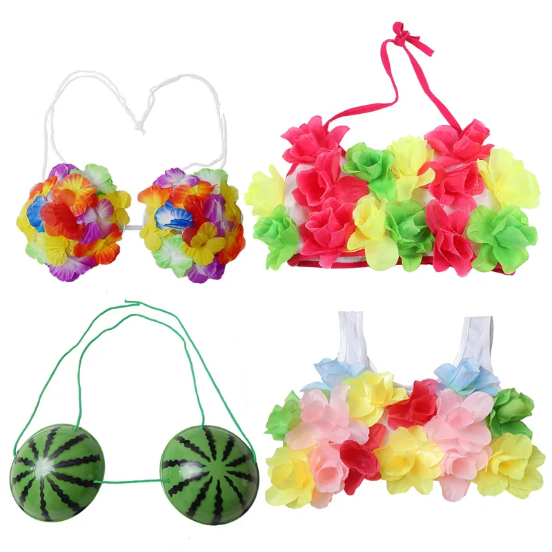 Hawaiian Bra Props Sticky Corset Best Man Dating Show Props Square Dance Performance Supplies Adults Children Available for Both