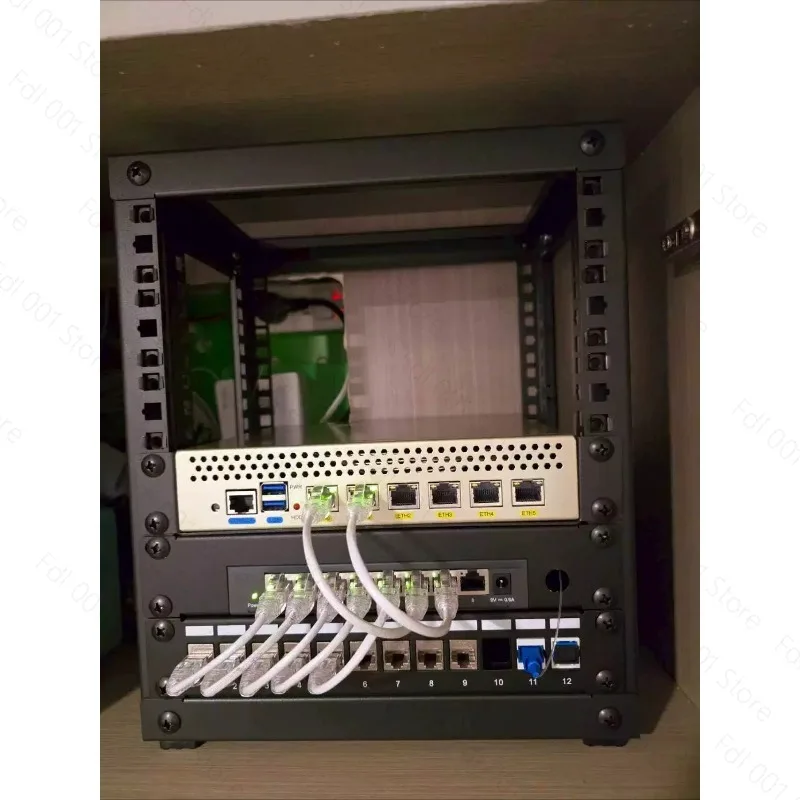 Open 10 inch Desktop Cabinet Natural Unprocessed NAS Router Storage Cabinet for Network Switch Network Device