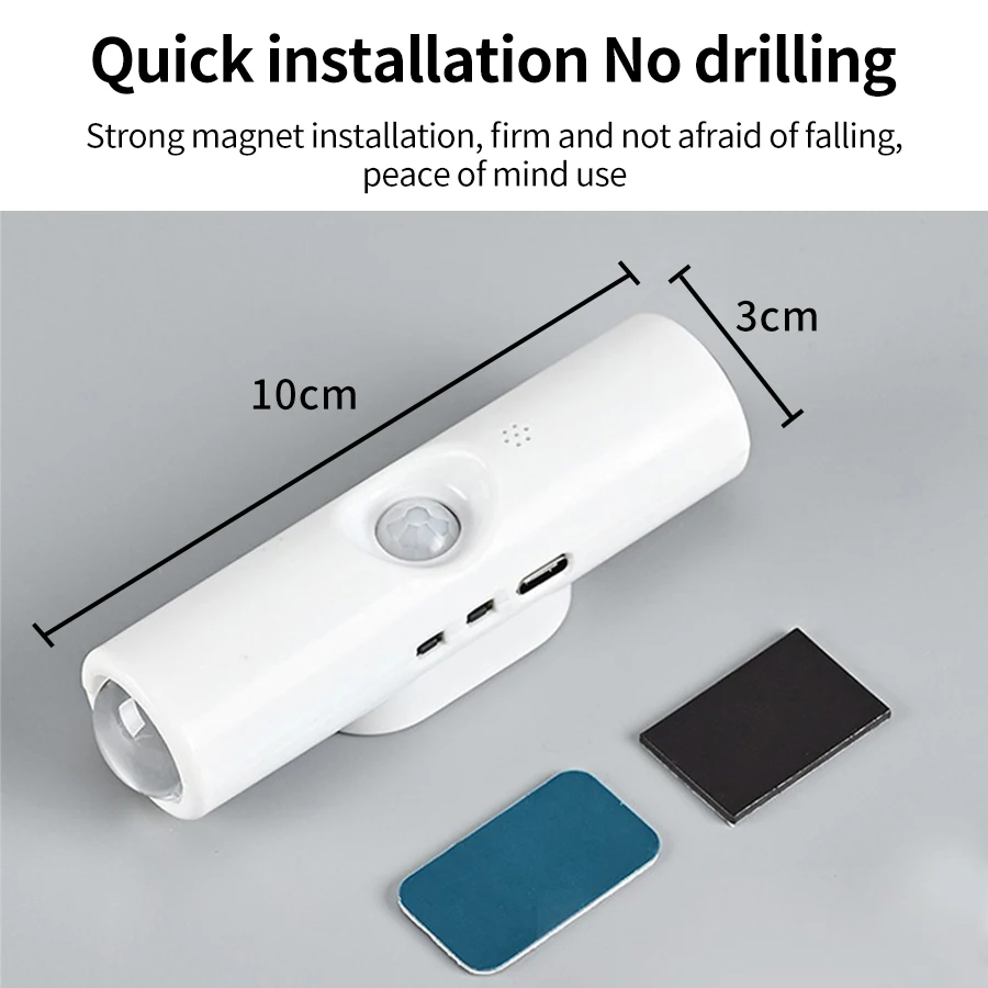 RGB LED Cabinet Light Motion Sensor Magnetic Rechargeable Wall Lamp for Hallway Stairs Kitchen - Ambient Night Home Decor
