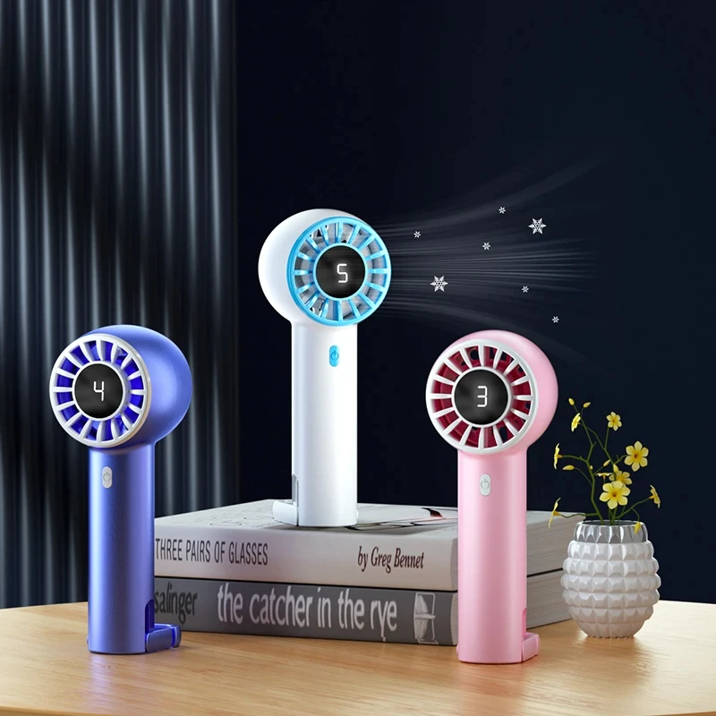 

2024 New Arrival Cooling Mini Fan Portable Hand Held Personal 5 Speed Wind Pocket Rechargeable Handheld with Hook