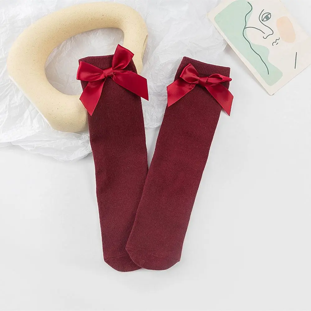 For 6-10Years Jk Toddler Socks Autumn Winter Cute Knot Socks Cotton Children' Socks Long Tube Socks