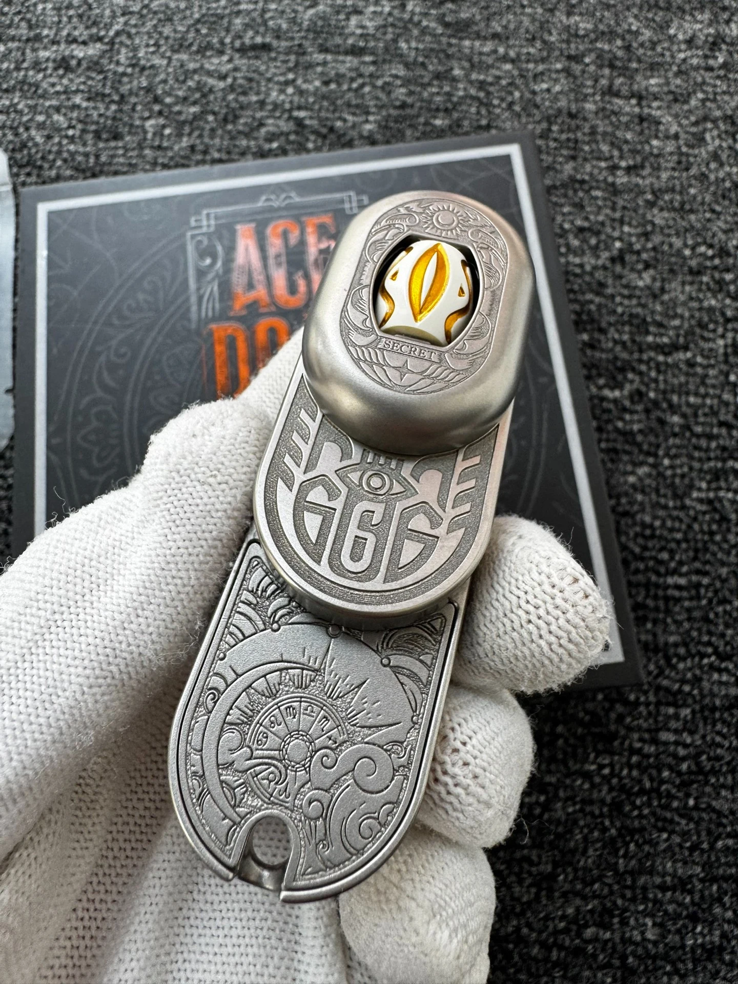 Used edc ACE ROAD Answer Push Plate Titanium Alloy decompression toy