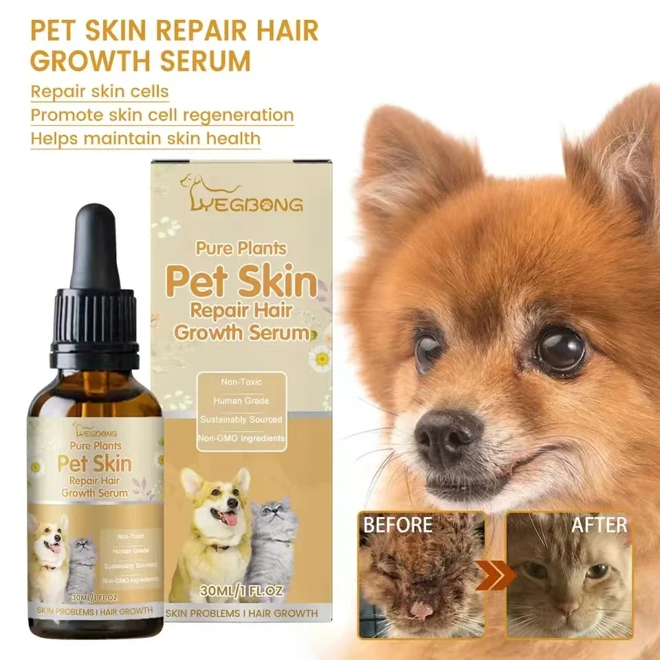 

Pet Skin Repair Essence Cat Dog Skin Wounds Drops Puppy Kitten Moss Care Repair Hair Growth Essence