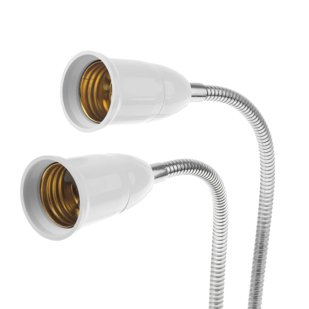 Flexible Dual-head LED Clip Reading Light Socket Bedside Table Lamp Base Eye Caring for Laptop Working