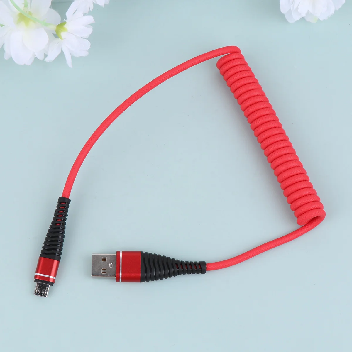 Data Transmission Charging Cable for USB Mobile Phone Useful Line Spring