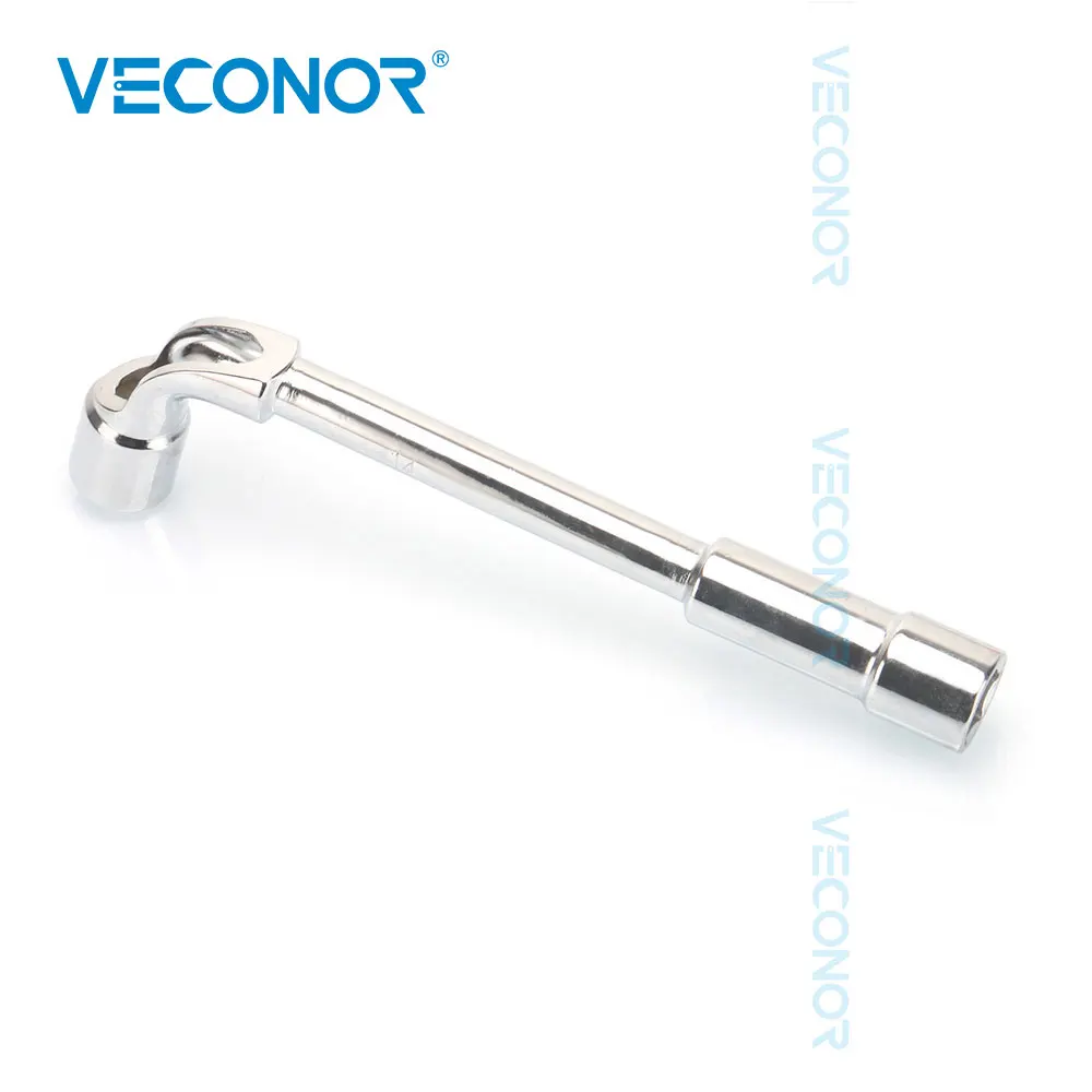 17mm L Type Angled Socket Wrench Spanner With Thru Hole Chome Vanadium