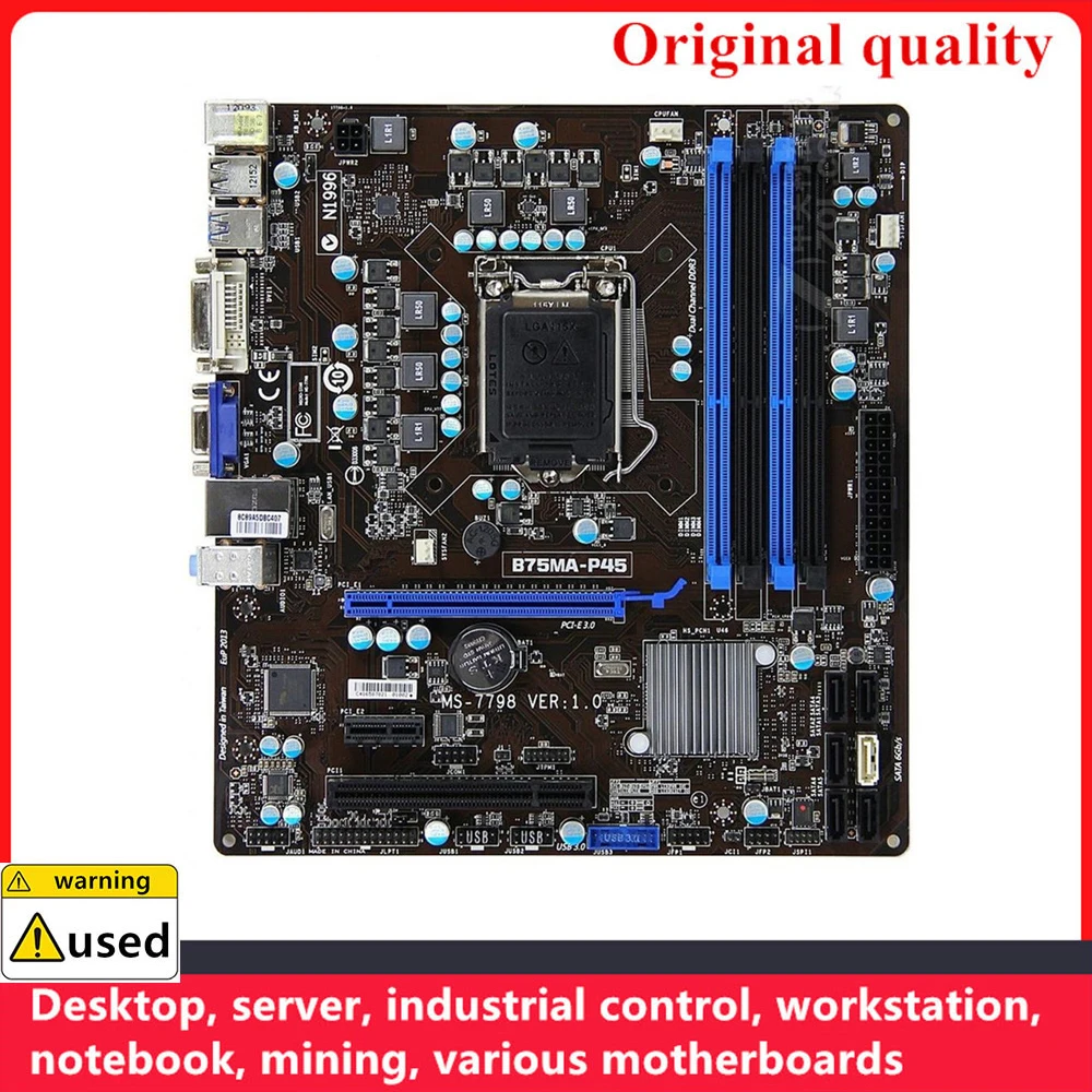 

For B75MA-P45 Motherboards LGA 1155 DDR3 32GB M-ATX For Intel B75 Desktop Mainboard SATA III USB3.0