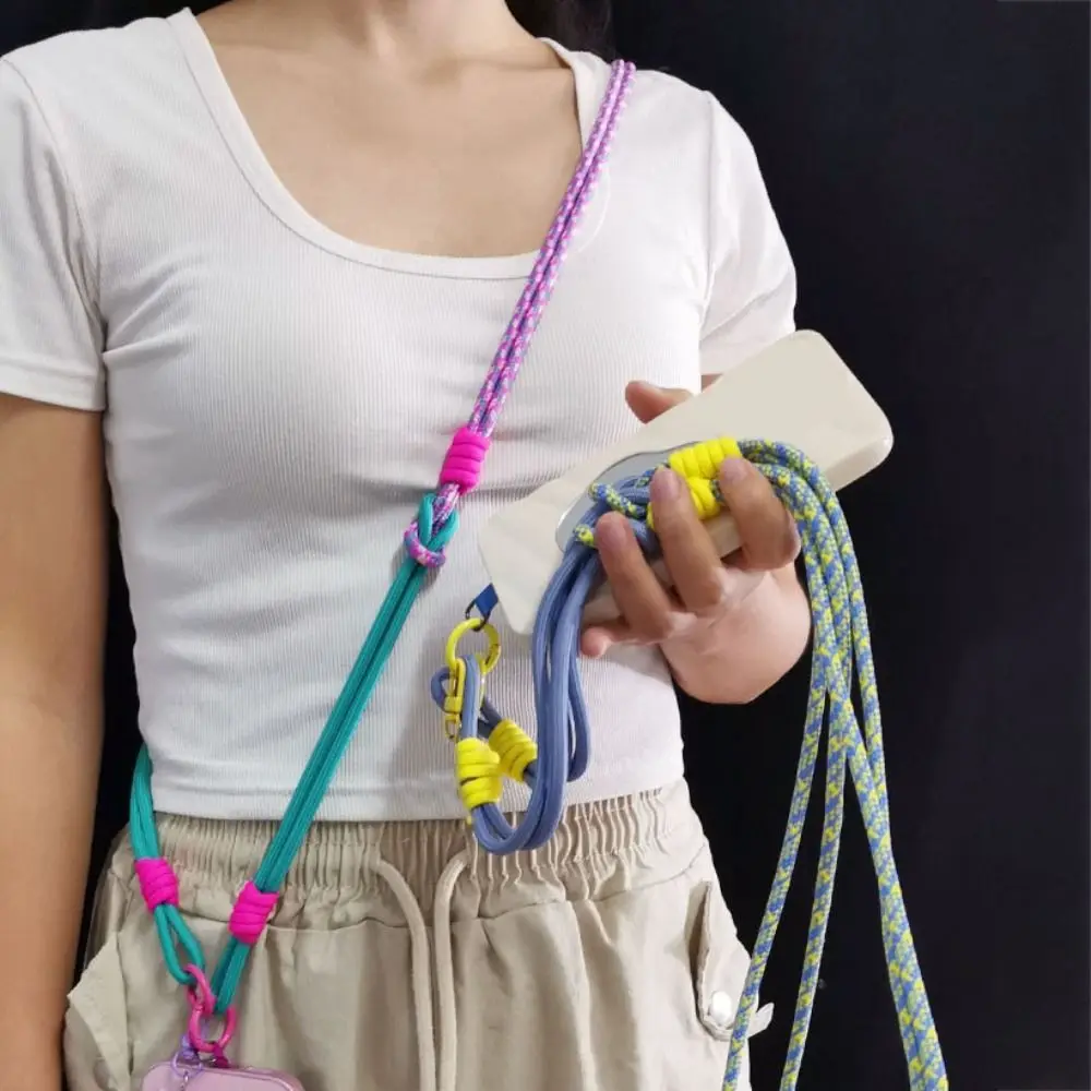 Anti Winding Mobile Phone Lanyard Neck Hanging Detachable Crossbody Phone Strap Bold Hand Wrist Mobile Phone Rope Chain