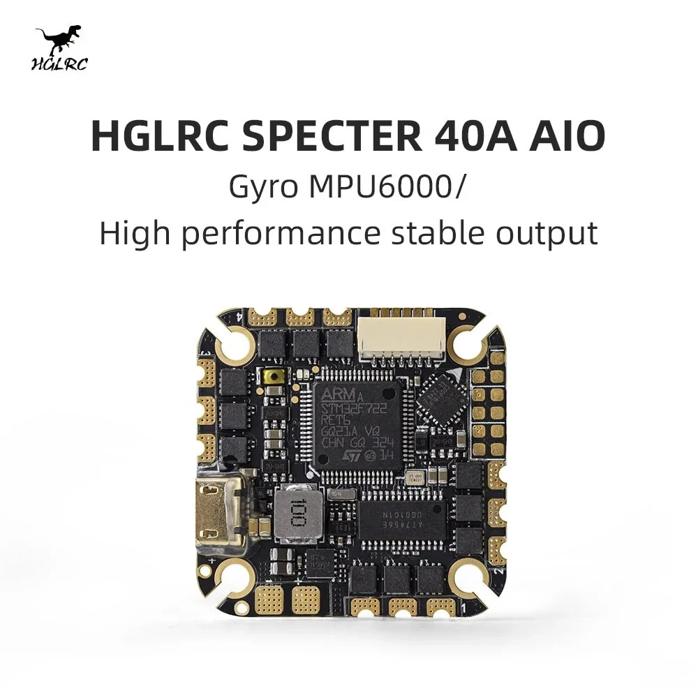 HGLRC SPECTER F722 40A AIO 4-6S Flight Controller MPU6000 40A ESC 25.5x25.5mm for 2-4 inch RC FPV Freestyle Drone