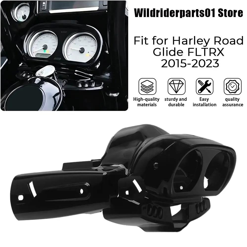 

Gloss Black Instrument Housing Speedo Gauge Fairing Cover ABS Plastic Motorcycle For Harley Road Glide Limited FLTRK 2020-2024