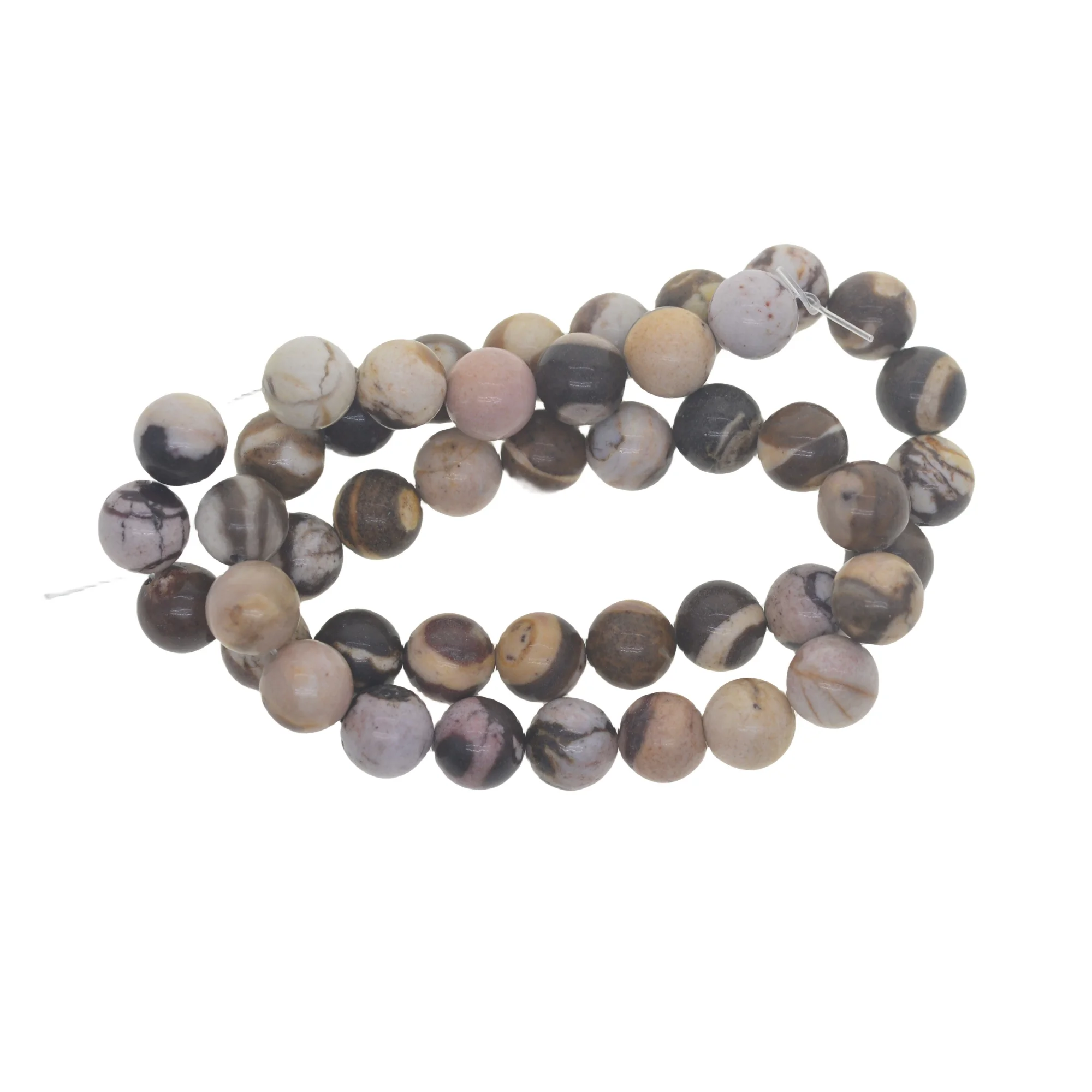 6/8mm Grade Genuine nature AA beige brown striple Zebra Jasper Gemstone Loose Beads Round 15\'\'Jewelry DIY Making