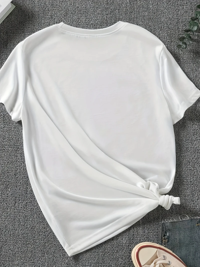 Disney Women's Valentine's Day Mickey and Friends Pattern T-shirt - Breathable Cotton Short Sleeve Round Neck Casual Summer Top