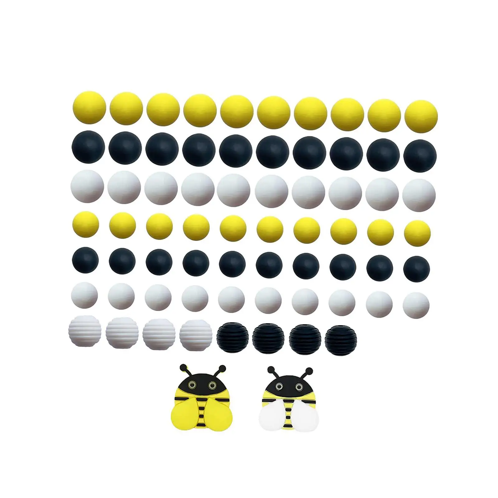 70Pcs Silicone Beads Keychain Spacer Beads Loose Beads for Girls Jewelry