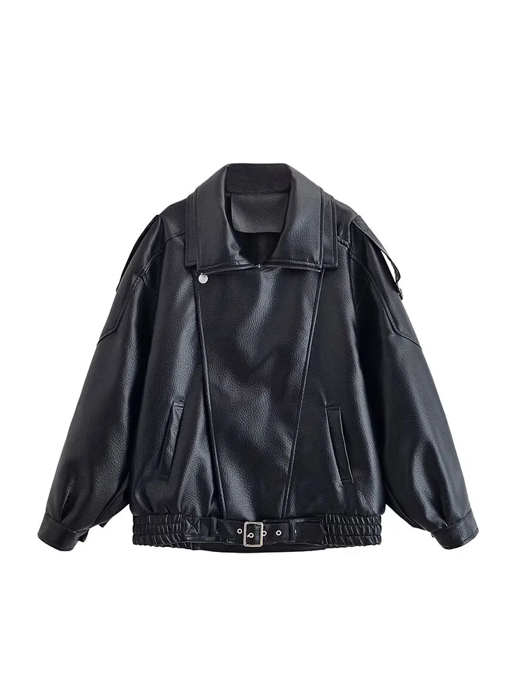 HH Vrouwen Casual High Street Jas Revers Lange Mouwen Ritsvak Dichtgeknoopt Decoratie Mode Overjas Vrouwelijke Losse Slanke Jas