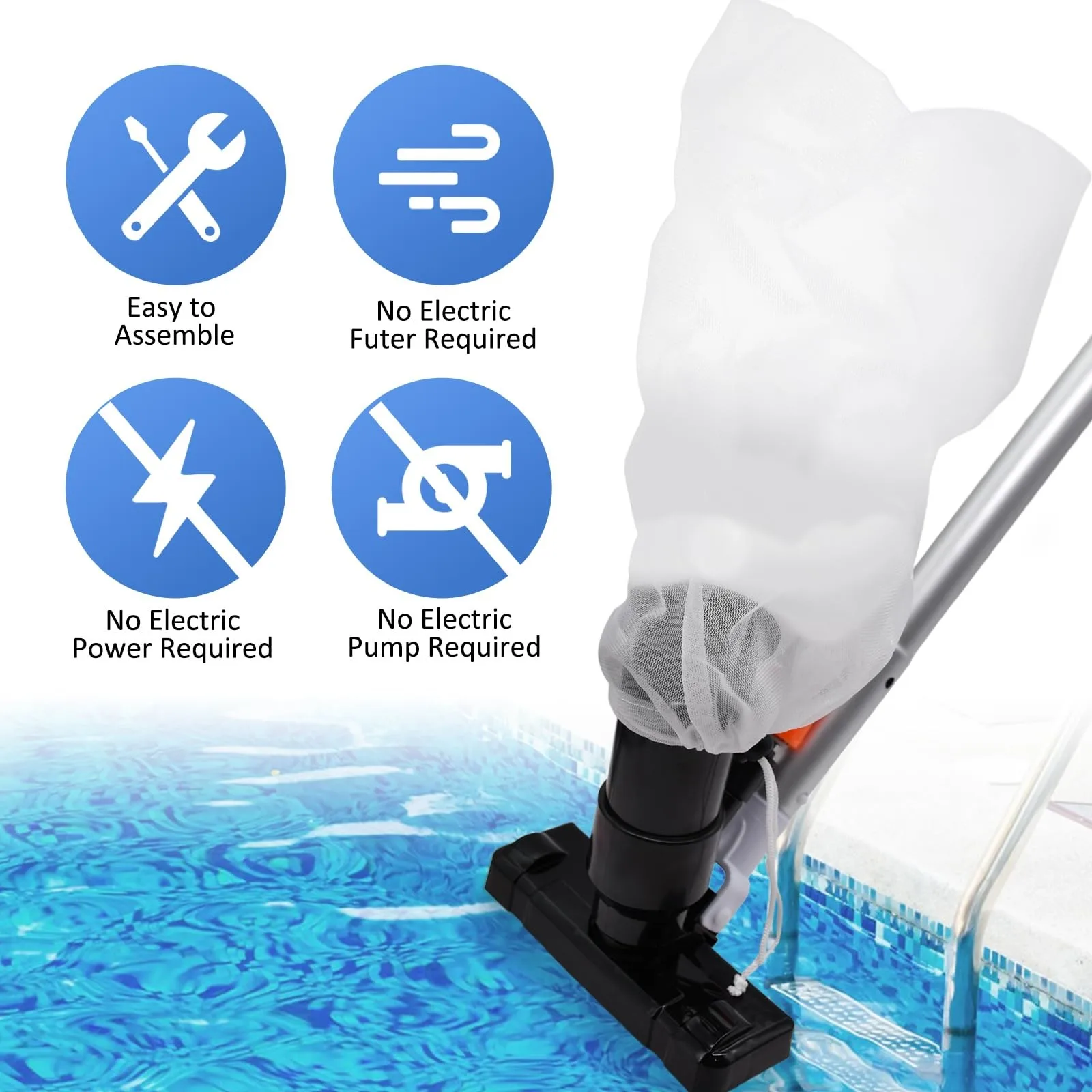 Профессиональный очиститель бассейна, портативный бассейн Foun Tain, вакуумная щетка, очиститель для бассейна, наборы аксессуаров для чистки