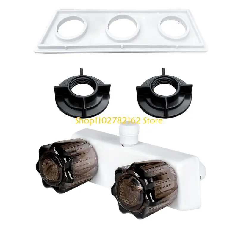 

547B ABS Plastic Shower Valves Replacement For Campers 4 Inch Mounting Centers Hot Cold Water Mixer Motorhome Marine Bathroom