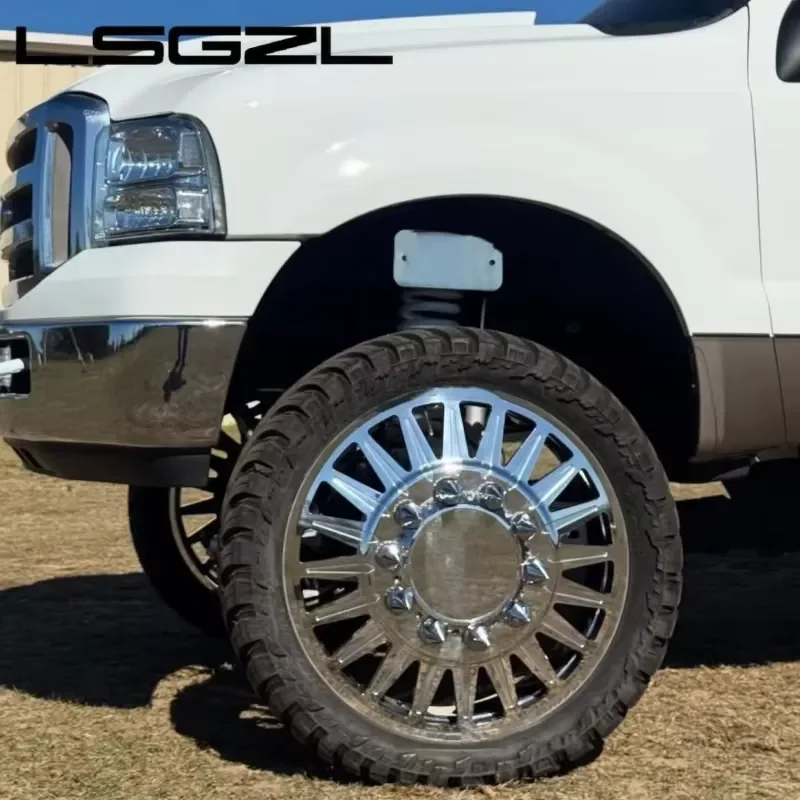 i LSGZL Custom Polished Dually Rims 22 24 26 Inch 6x139.7 6x5.5 8x6.5 8x170 8x180 10x225Forged OffRoad Wheels Dually Forged