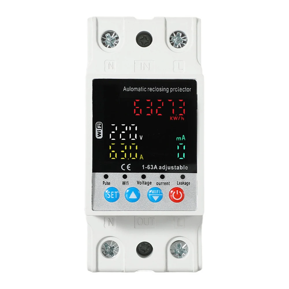 for Smart WiFi Circuit Breaker with Over Under Voltage Protection Leakage Detection for Smart for Life App 1-63A 80-300V