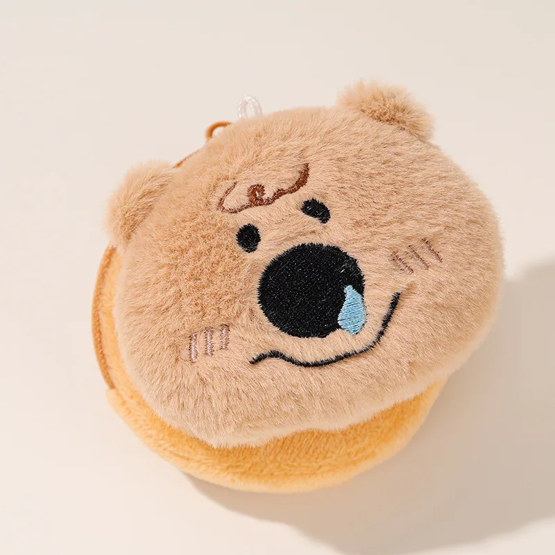 Funny Children Plush Bear Cartoon Cute Coin Purse Couple Plush Doll Soft Lovely Cosmetic Storage Bag Headphone Bag Birthday Gift