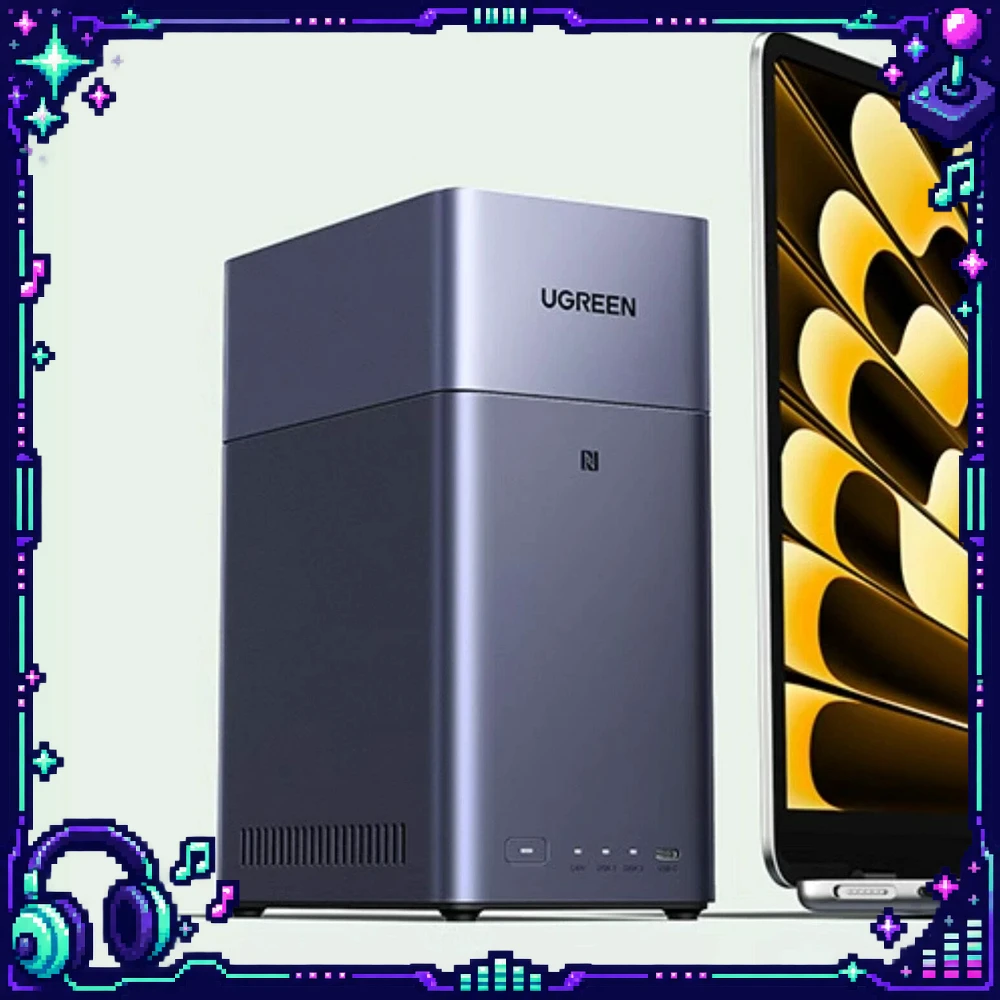 UGREEN 95678 NAS DH2300 2 Bay Diskless Network Storage RK3576 8GB LPDDR5 1GbE RAID 0 1 for 2.5 and 3.5 Inch SATA Drives