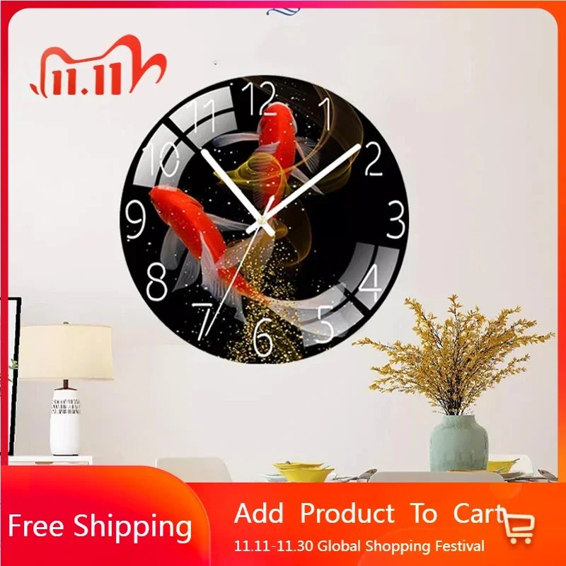 

Bathroom Aesthetic Clock Wall Living Room Design Mechanism Vintage Interior Wall Watch Round Cute Reloj De Pared Room Decoration