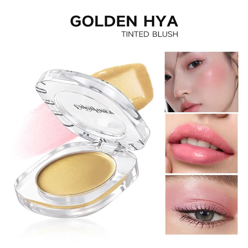 Golden Color Changing Blush, 3-in-1 Tinted Hydrating Blusher Cream For Cheeks Eyes And Lips Makeup,Lasting Moisturizing Rouge