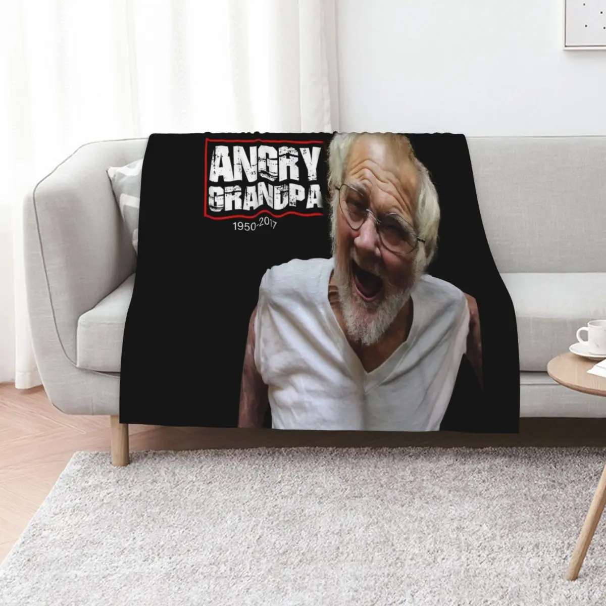 ANGRY GRANDPA in memory RIP Throw Blanket wednesday cosplay anime Flannel Moving Decoratives Thin Blankets