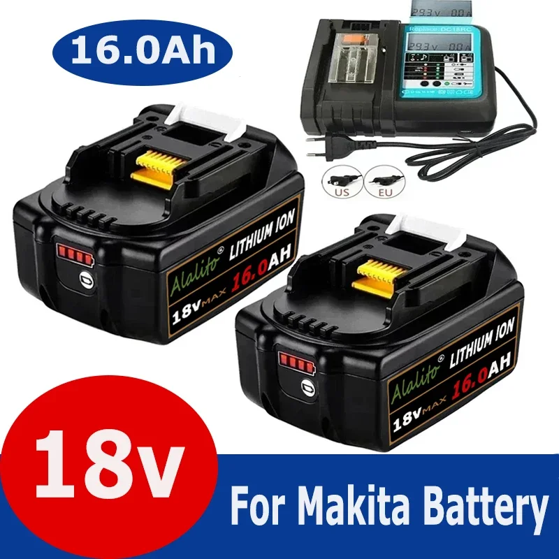 

Latest Upgraded BL1860 Rechargeable Battery 18V 16000mAh Lithium ion for Makita 18v Battery BL1840 BL1850 BL1830 BL1860B LXT400