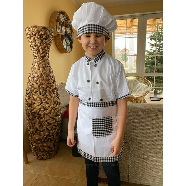 Chaquetas De Chef Para Ninos Gorro De Cocinero Uniforme De Cocina Camarero Camarera Restaurante Conjunto De Disfraces De Cosplay Servicio De Comida AliExpress